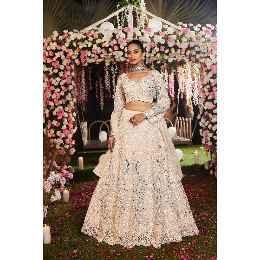 Butterfly Net Designer Wedding Lehenga - MYLUXURY LANE ENTERPRISE